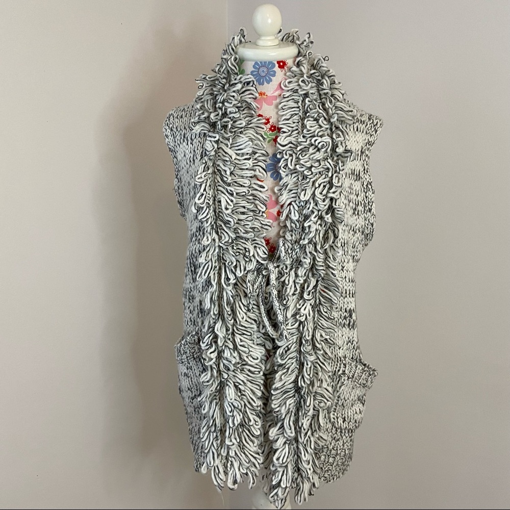 Ellen Tracy Tie Front Sweater Vest